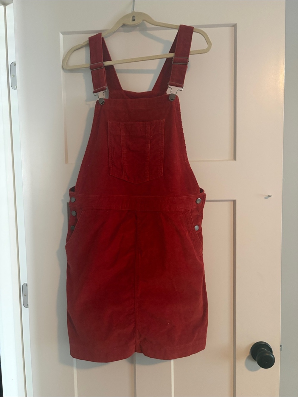 Boden Red Corduroy Overall Dress